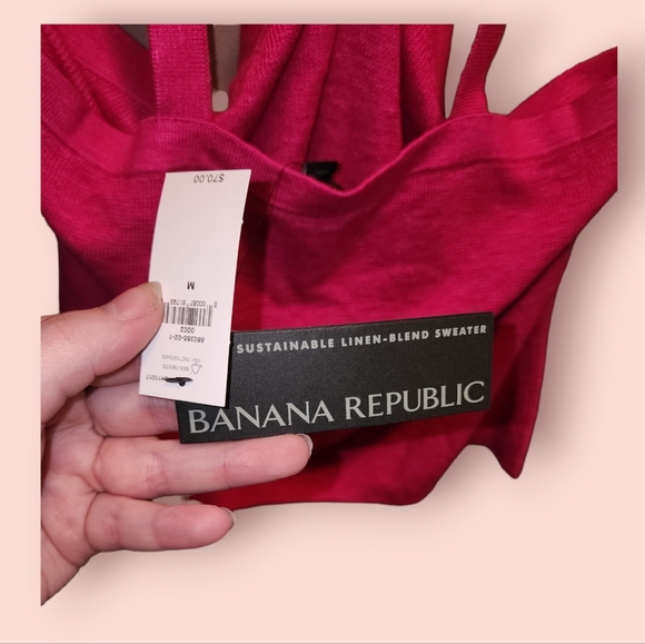 Banana Republic Cross-front Cropped Sweater Tank Top Knit Halter Ecovero Medium - Picture 4 of 4